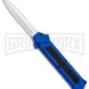 AKC F-16 Blue D/A OTF Automatic Knife - Dagger Satin Plain -Knivesand Tools Shop AKC F 16 DA Dagger OTF Blue Satin BHQ 93753 jr large