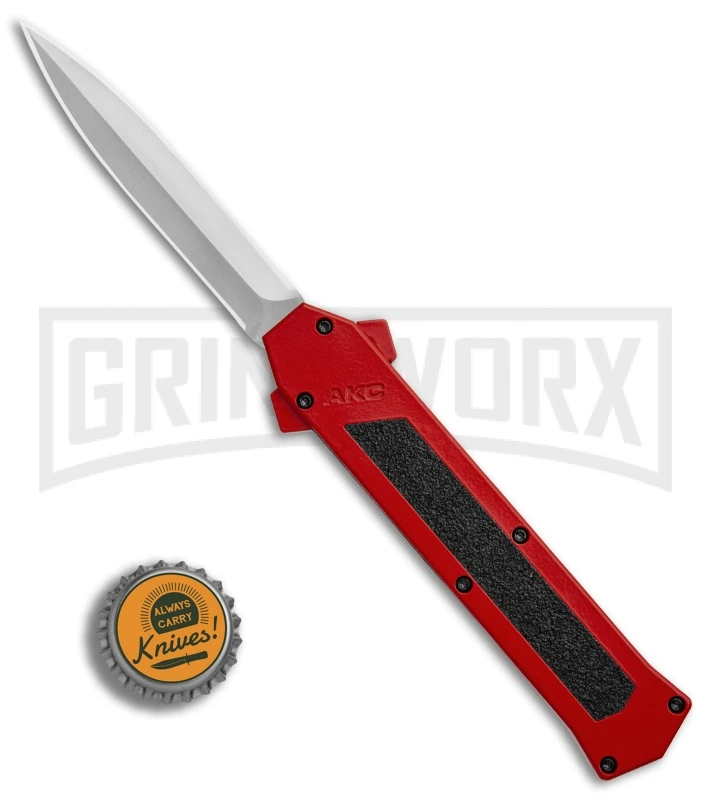 AKC F-16 Red D/A OTF Automatic Knife - Dagger Satin Plain AKC F-16 Red D/A OTF Automatic Knife - Dagger Satin Plain -Knivesand Tools Shop AKC F 16 DA Dagger Red Satin BHQ 87409 er bottlecap large