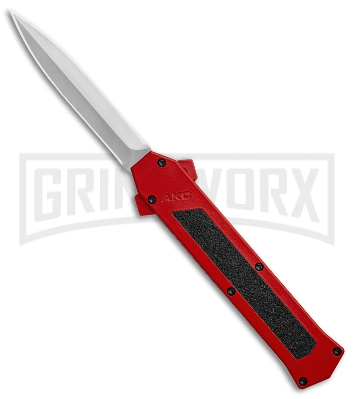 AKC F-16 Red D/A OTF Automatic Knife - Dagger Satin Plain AKC F-16 Red D/A OTF Automatic Knife - Dagger Satin Plain -Knivesand Tools Shop AKC F 16 DA Dagger Red Satin BHQ 87409 er large