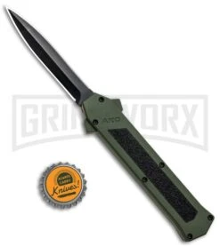 AKC F-16 Green D/A OTF Automatic Knife - Dagger Black Plain 6 AKC F-16 Green D/A OTF Automatic Knife - Dagger Black Plain -Knivesand Tools Shop AKC F 16 Green DA OTF Auto Dagger Black Plain GX 33106 jr bottlecap 2 large