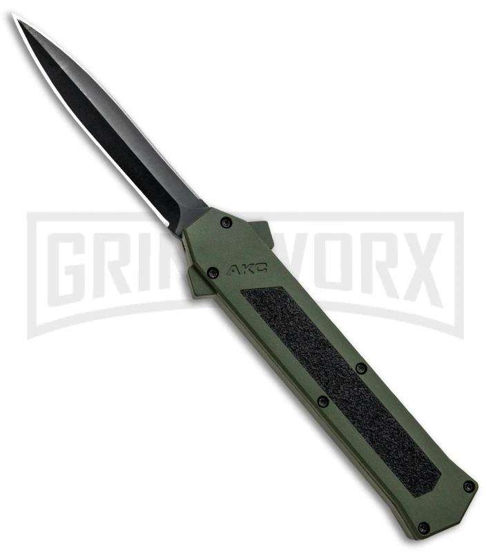 AKC F-16 Green D/A OTF Automatic Knife - Dagger Black Plain AKC F-16 Green D/A OTF Automatic Knife - Dagger Black Plain -Knivesand Tools Shop AKC F 16 Green DA OTF Auto Dagger Black Plain GX 33106 jr large