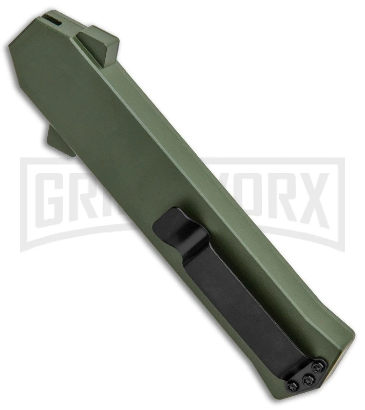 AKC F-16 Green D/A OTF Automatic Knife - Dagger Black Plain AKC F-16 Green D/A OTF Automatic Knife - Dagger Black Plain -Knivesand Tools Shop AKC F 16 Green DA OTF Auto Dagger Black Plain GX 33106 jr side large
