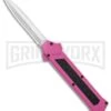 AKC F-16 Pink D/A OTF Automatic Knife - Dagger Satin Plain -Knivesand Tools Shop AKC F 16 Pink DA OTF Auto Dagger Satin GX 37627 jr large