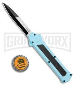 AKC F-16 Teal D/A OTF Automatic Knife - Bayonet Two Tone Plain 5 AKC F-16 Teal D/A OTF Automatic Knife - Bayonet Two Tone Plain -Knivesand Tools Shop AKC F 16 Teal DA OTF Auto Bayo TT Plain GX 35011 jr bottlecap large