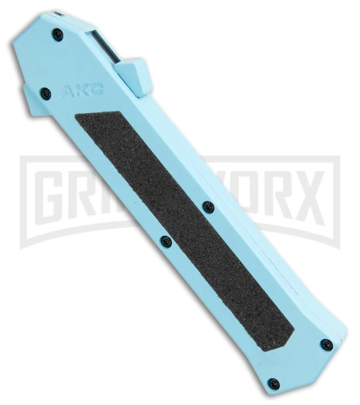 AKC F-16 Teal D/A OTF Automatic Knife - Bayonet Two Tone Plain AKC F-16 Teal D/A OTF Automatic Knife - Bayonet Two Tone Plain -Knivesand Tools Shop AKC F 16 Teal DA OTF Auto Bayo TT Plain GX 35011 jr spine large