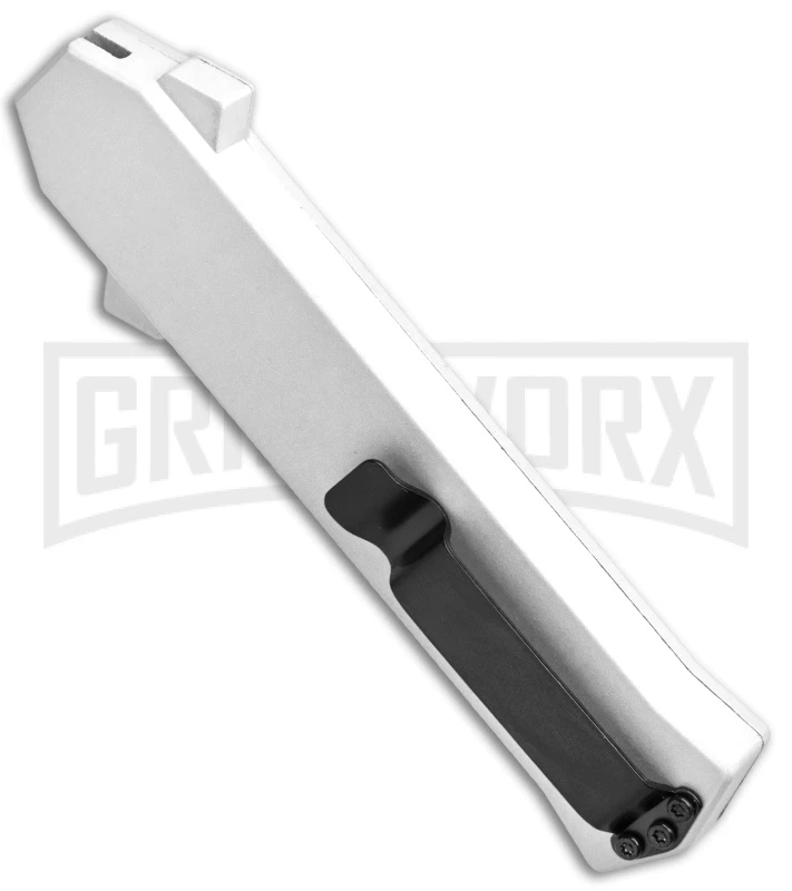 AKC F-16 White D/A OTF Automatic Knife - Bayo Satin Plain AKC F-16 White D/A OTF Automatic Knife - Bayo Satin Plain -Knivesand Tools Shop AKC F 16 White DA OTF Bayo Satin Plain BP 23853 jr side large