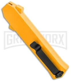 AKC F-16 Yellow D/A OTF Automatic Knife - Dagger Satin Plain -Knivesand Tools Shop AKC F 16 Yellow DA OTF Auto Dagger Satin GX 37626 jr side large