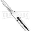 AKC F-20 White D/A OTF Automatic Knife - Spear Point Satin Plain -Knivesand Tools Shop AKC F 20 D A Spear Point OTF AK White Aluminium 3in Satin BHQ 158200 td large