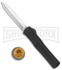 AKC F-20 Black D/A OTF Automatic Knife - Satin Dagger Plain -Knivesand Tools Shop AKC F 20 DA Dagger OTF Auto Black Satin BHQ 141074 jr bottlecap 2 large