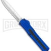 AKC F-20 Blue D/A OTF Automatic Dagger Knife - Satin Plain -Knivesand Tools Shop AKC F 20 DA Dagger OTF Auto Blue Satin BHQ 141098 jr 2 large