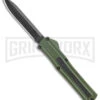 AKC F-20 Green D/A OTF Automatic Knife - Black Plain -Knivesand Tools Shop AKC F 20 DA Dagger OTF Auto OD Green Black BHQ 140846 jr large
