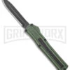AKC F-20 OD Green Aluminum D/A OTF Automatic Knife - Dagger Black Plain