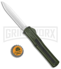 AKC F-20 OD Green D/A OTF Automatic Knife - Satin Plain -Knivesand Tools Shop AKC F 20 DA Dagger OTF Auto OD Green Satin BHQ 140493 jr bottlecap large
