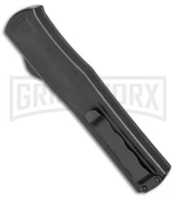 AKC F-20 Black W/ Tie Dye Inlay D/A OTF Automatic Knife - Satin Plain -Knivesand Tools Shop AKC F 20 DA SP OTF Auto Black Tie Dye Inlay Satin BHQ 152893 jr side large