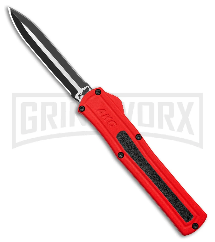AKC F-20 D/A Dagger Dark Red Aluminum OTF Automatic Knife - Two Tone Plain AKC F-20 D/A Dagger Dark Red Aluminum OTF Automatic Knife - Two Tone Plain -Knivesand Tools Shop AKC F20 DA Dagger OTF AK Red Alum 3in Two Tone BHQ 178590 td large