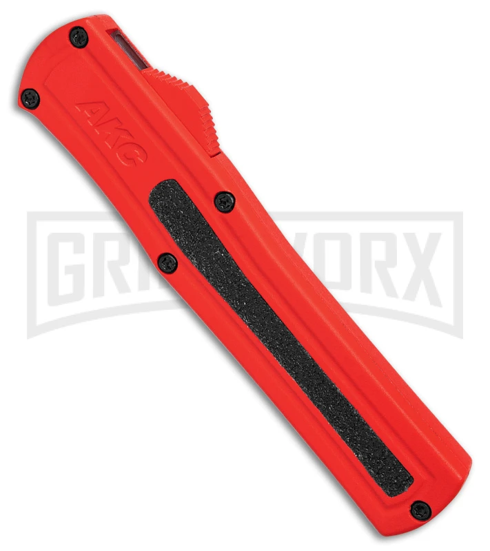 AKC F-20 D/A Dagger Dark Red Aluminum OTF Automatic Knife - Two Tone Plain AKC F-20 D/A Dagger Dark Red Aluminum OTF Automatic Knife - Two Tone Plain -Knivesand Tools Shop AKC F20 DA Dagger OTF AK Red Alum 3in Two Tone BHQ 178590 td spine large