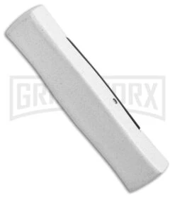 AKC Minion Concord White/Black OTF Automatic Knife - Flat Grind Black Plain -Knivesand Tools Shop AKC Minion Concord White Black OTF Auto Flat Grind Black Plain GX 14514 jr side large