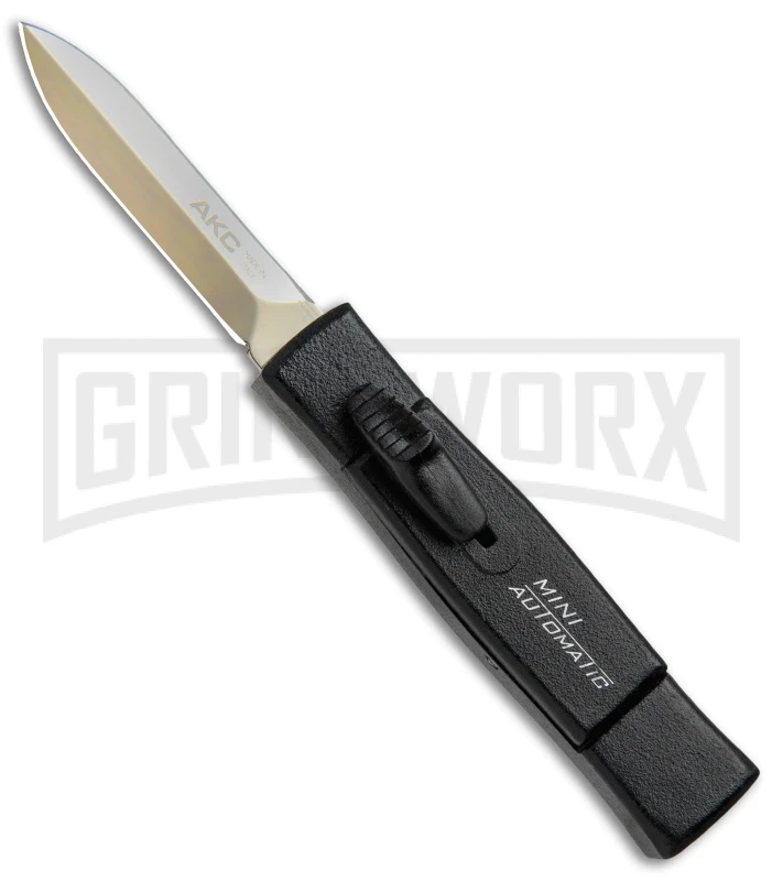 AKC Minion Concord Black OTF Automatic Knife - Dagger Gold Plain AKC Minion Concord Black OTF Automatic Knife - Dagger Gold Plain -Knivesand Tools Shop AKC Minion OTF Concord Black Gold Dagger BHQ 52368 jr 2 large