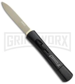 AKC Concord Black OTF Automatic Knife - Flat Gold Plain