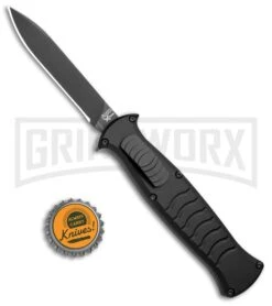 AKC X-treme EVO Black OTF Automatic Knife W/ Pocket Clip - Black Plain -Knivesand Tools Shop AKC X treme EVO OTF Auto Black Black BHQ 105415 jr bottlecap large 1
