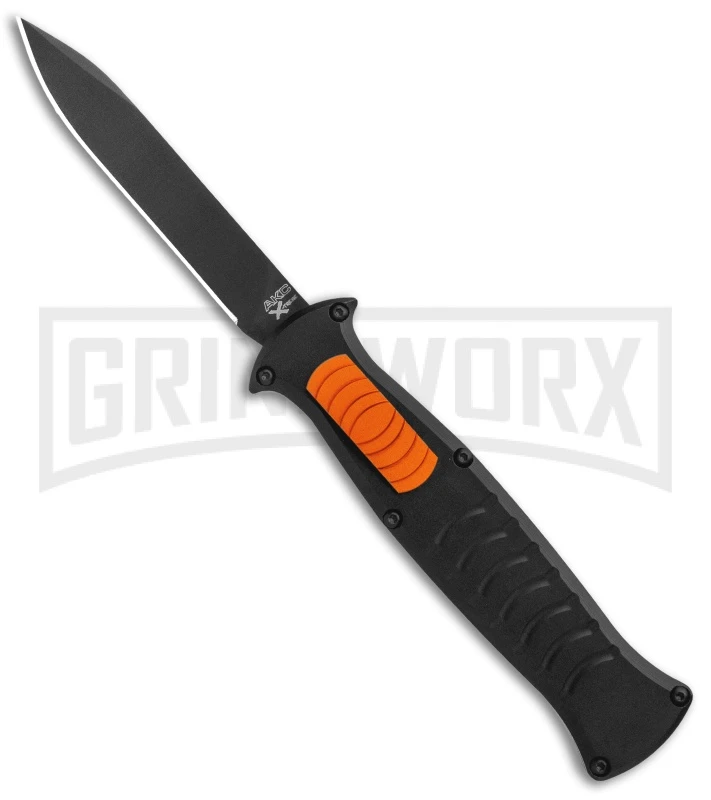 AKC X-treme EVO Black / Orange Slide OTF Automatic Knife - Black Plain AKC X-treme EVO Black / Orange Slide OTF Automatic Knife - Black Plain -Knivesand Tools Shop AKC X treme EVO OTF Auto Black Orange Slide Black BHQ 114335 jr large