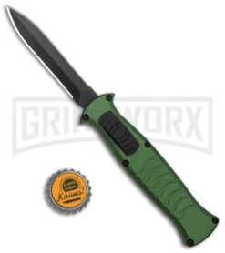 AKC X-treme EVO Green OTF Automatic Knife - Dagger Black Plain -Knivesand Tools Shop AKC X treme EVO OTF Auto Dagger Green Black GX 37364 jr bottlecap large