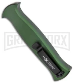 AKC X-treme EVO Green OTF Automatic Knife - Dagger Black Plain -Knivesand Tools Shop AKC X treme EVO OTF Auto Dagger Green Black GX 37364 jr side large