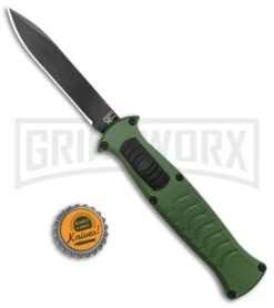 AKC X-treme EVO Green OTF Automatic Knife - Black Plain -Knivesand Tools Shop AKC X treme EVO OTF Auto Green Black BHQ 105414 jr bottlecap 2 large