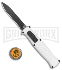 AKC X-treme EVO Silver OTF Automatic Knife - Black Plain -Knivesand Tools Shop AKC X treme EVO OTF Auto Silver Black BHQ 114658 jr bottlecap large