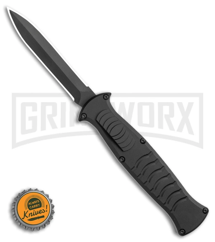 AKC X-treme EVO Black OTF Automatic Knife - Black Plain Dagger AKC X-treme EVO Black OTF Automatic Knife - Black Plain Dagger -Knivesand Tools Shop AKC X treme EVO OTF Automatic Knife Black 3.5 Black Dagger BHQ 119845 LS Bottlecap large