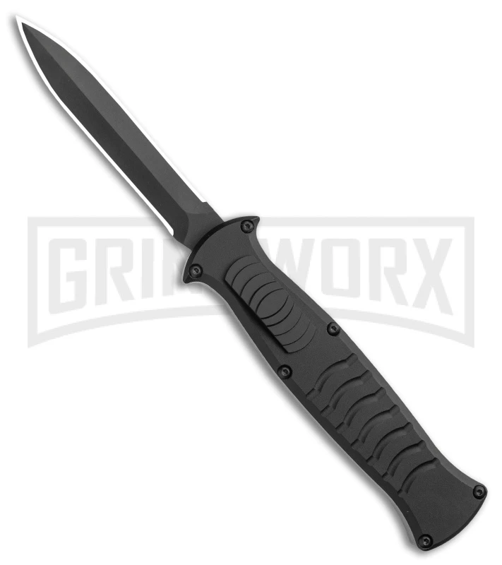 AKC X-treme EVO Black OTF Automatic Knife - Black Plain Dagger AKC X-treme EVO Black OTF Automatic Knife - Black Plain Dagger -Knivesand Tools Shop AKC X treme EVO OTF Automatic Knife Black 3.5 Black Dagger BHQ 119845 LS large