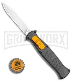 AKC X-treme EVO Black / Orange Slide OTF Automatic Knife - Satin Plain -Knivesand Tools Shop AKC X treme EVO OTF Automatic Knife Black Orange Slide 3.5in Satin BHQ 114879 LS Bottlecap large