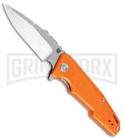 Artisan Cutlery Small Predator Orange G-10 Folding Knife - Stonewash