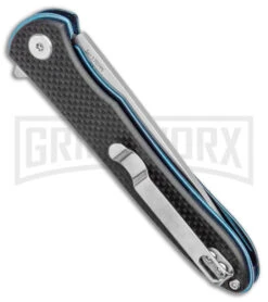 Artisan Cutlery Small Shark Black G-10/Blue Folding Knife - SW Plain -Knivesand Tools Shop Artisan Cutlery Small Shark Liner Lock Knife Black G 10 Stonewash BHQ 90009 kp side jr large