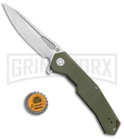 Artisan Cutlery Zumwalt Textured Green G-10 Folding Knife - Satin Plain -Knivesand Tools Shop Artisan Zumwalt FL Textured Green G 10 Satin ATZ1808PGNF BHQ 87224 jr bottlecap large