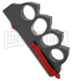 Atomic 1918 Gray OTF Automatic Knuckle Dagger Knife - Red Plain 4 Atomic 1918 Gray OTF Automatic Knuckle Dagger Knife - Red Plain -Knivesand Tools Shop Atomic 1918 Gray OTF Automatic Knuckle Knife Dagger Red Satin GX 41589 td side large