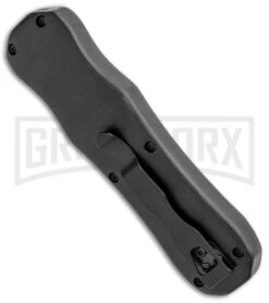 Atomic D/A Black G-10 OTF Automatic Knife - Drop Point Two Tone Plain -Knivesand Tools Shop Atomic DA Black G 10 OTF Auto DP TT Plain GX 33379 jr side large