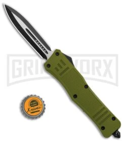 Atomic Defender Large OTF Automatic Knife OD Green - Two Tone Dagger -Knivesand Tools Shop Atomic Defender Dagger OD Green OTF Auto TT GX 36259 jr bottlecap large