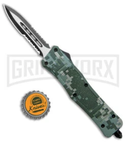 Atomic Defender Medium Digi Camo D/E OTF Automatic Knife - Dagger Two Tone Serr -Knivesand Tools Shop Atomic Defender Medium OTF Auto Digi Camo Dagger Double Serr TT GX 38990 jr bottlecap large