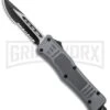 Atomic Defender Mini OTF Automatic Knife Gray - Two Tone Drop Point Serr