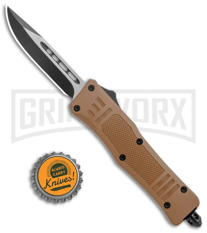 Atomic Defender Mini OTF Automatic Knife Sand Brown (2.625" Two-Tone) Atomic Defender Mini OTF Automatic Knife Sand Brown (2.625" Two-Tone) -Knivesand Tools Shop Atomic Defender Mini OTF Auto Sand Brown TT DP GX 37531 jr bottlecap large
