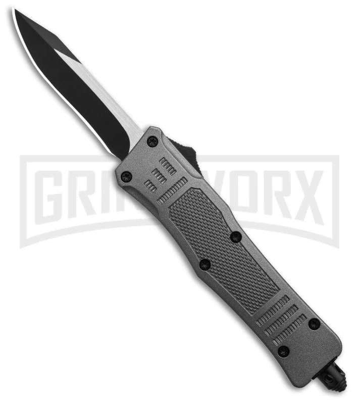 Atomic Defender Mini OTF Automatic Knife Gray - Two Tone Recurve Atomic Defender Mini OTF Automatic Knife Gray - Two Tone Recurve -Knivesand Tools Shop Atomic Defender Mini OTF Automatic Knife Gray Two Tone Recurve GX 38809 td large