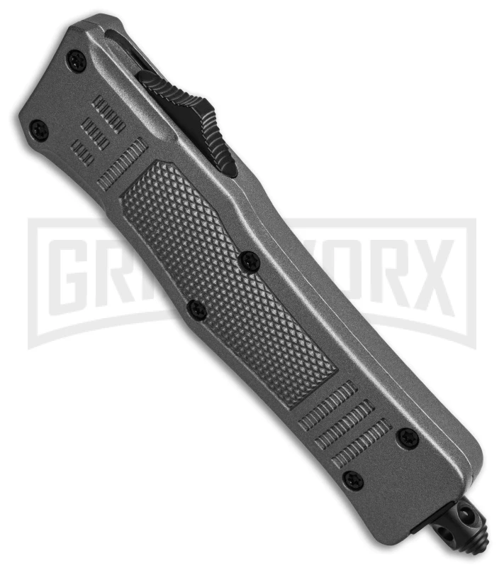 Atomic Defender Mini OTF Automatic Knife Gray - Two Tone Recurve Atomic Defender Mini OTF Automatic Knife Gray - Two Tone Recurve -Knivesand Tools Shop Atomic Defender Mini OTF Automatic Knife Gray Two Tone Recurve GX 38809 td spine large