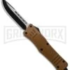 Atomic Defender Large OTF Automatic Knife Sand Brown - Two Tone Drop Point -Knivesand Tools Shop Atomic Defender Sand Brown OTF Auto TT Plain GX 33729 jr large