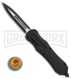 Atomic FL D/A OTF Automatic Knife - Dagger Black Plain -Knivesand Tools Shop Atomic FL DA dagger black plain BP 18785 er bottlecap large