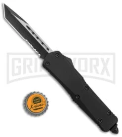 Atomic Lance Tanto Black OTF Automatic Knife - Two Tone Serr -Knivesand Tools Shop Atomic Lance Tanto Black OTF Auto TT Serr GX 19199 jr bottlecap large