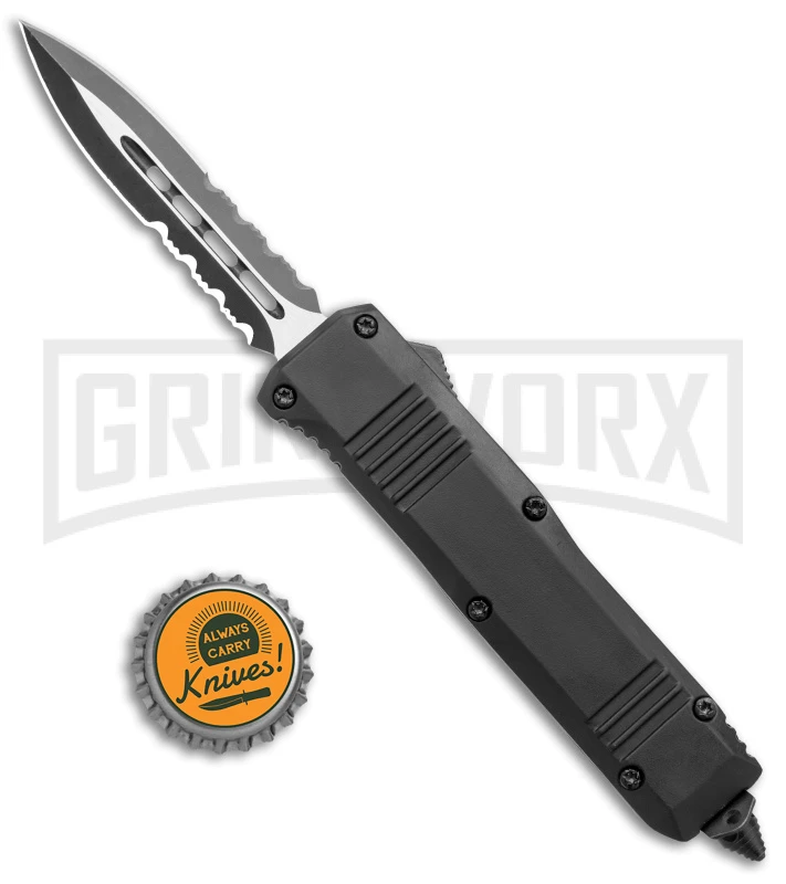 Atomic Mini Shield Dagger Black OTF Automatic Knife - Serr Atomic Mini Shield Dagger Black OTF Automatic Knife - Serr -Knivesand Tools Shop Atomic Mini Shield Dagger Black OTF Auto Serr GX 19604 jr bottlecap large