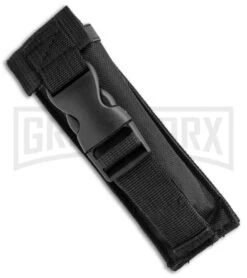 Atomic Shield Large Drop Point Black OTF Automatic Knife - Two Tone Serrated -Knivesand Tools Shop Atomic Shield Large DP Black OTF TT Serr GX 34162 jr sheath large