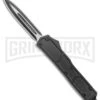 Atomic Slim OTF Smooth Scale Automatic Knife - Dagger 2 Tone Plain -Knivesand Tools Shop Atomic Slim Dagger Black OTF Smooth Scales TT GX 38191 jr large