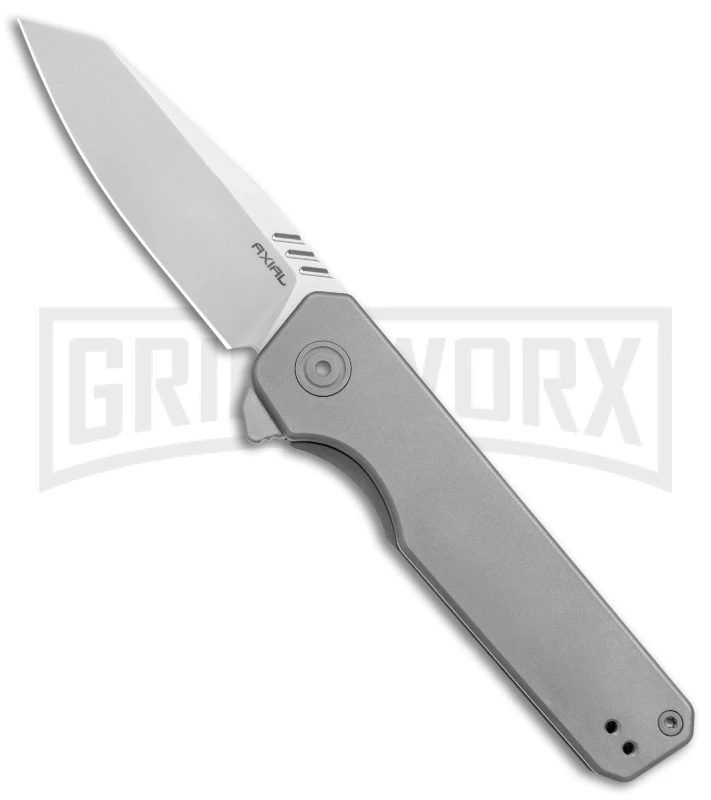 Axial Enzi Bead Blasted Titanium Frame Lock Knife - Satin 20CV Axial Enzi Bead Blasted Titanium Frame Lock Knife - Satin 20CV -Knivesand Tools Shop Axial Enzi Knife Beadblasted Ti Reverse Tanto Satin BHQ 146958 jr large